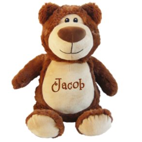 Brun bamse med navn