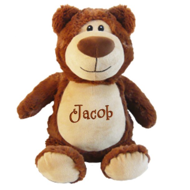 Brun bamse med navn