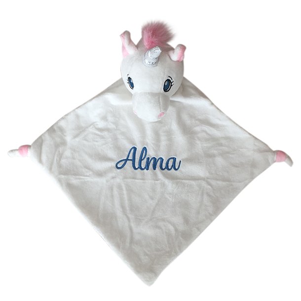 Enhjrning sutteklud med navnebroderi