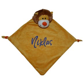 Lve sutteklud med navnebroderi