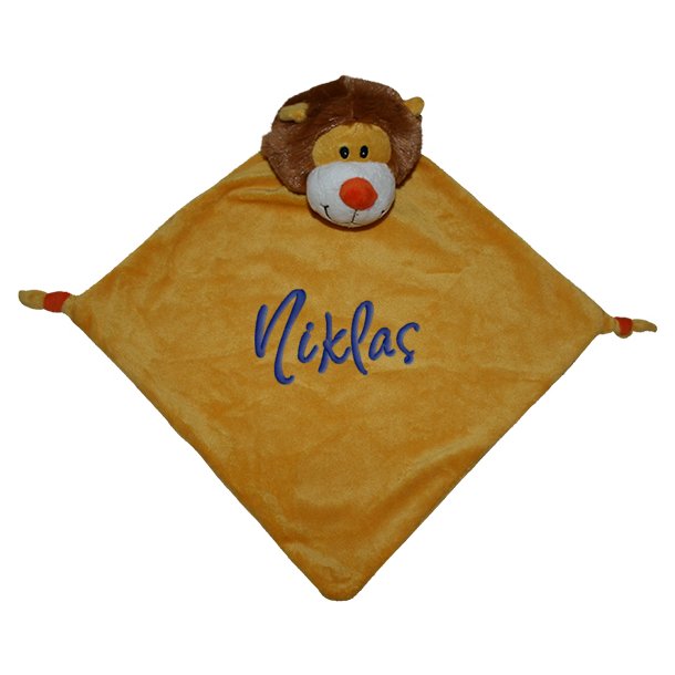 Lve sutteklud med navnebroderi