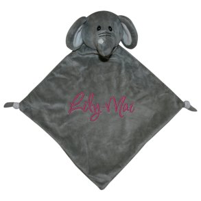 Elefant sutteklud med navnebroderi