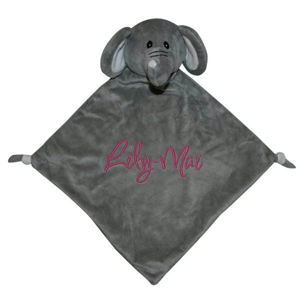 Elefant sutteklud med navnebroderi