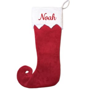 Julesok - rd med takket kant og navn