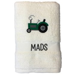 Hndklde 70x140 cm med traktor og navn
