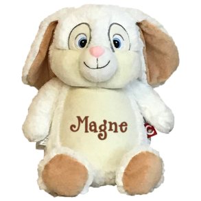 Hvid Kaninbamse med navn