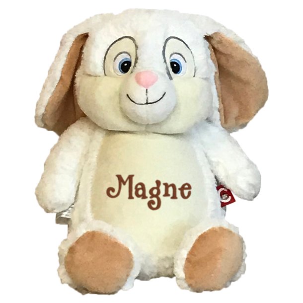 Hvid Kaninbamse med navn