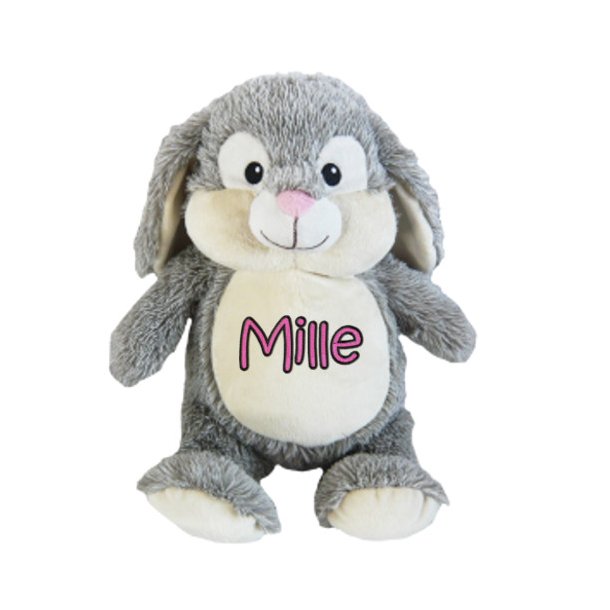 Kanin med navn - 2-farvet broderi
