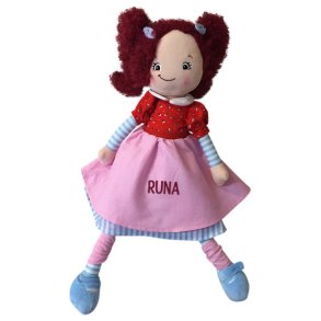 Kludedukke med navn - R�dh�ret