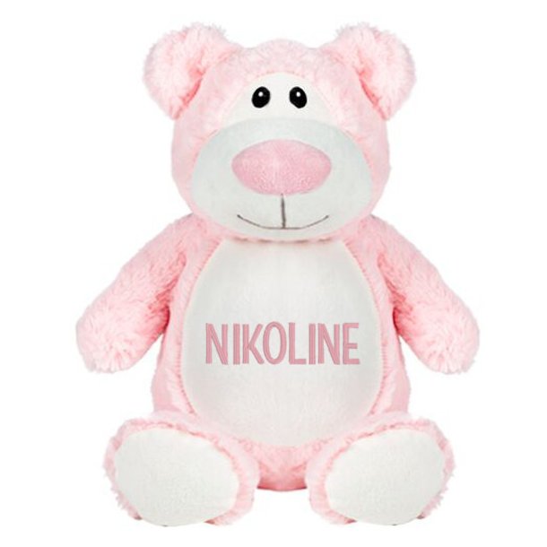 Lyserd bamse med navn