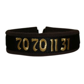 Navnehalsbnd Mrkebrun