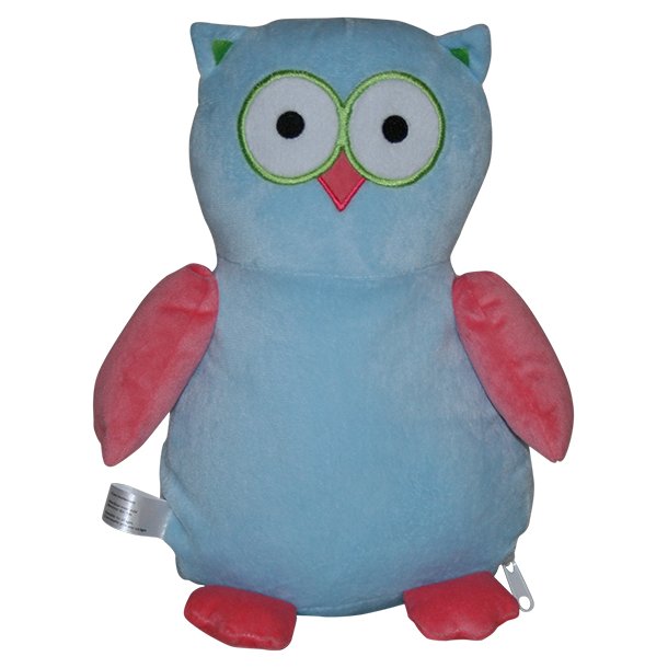 Ugle bamse lysebl/rosa